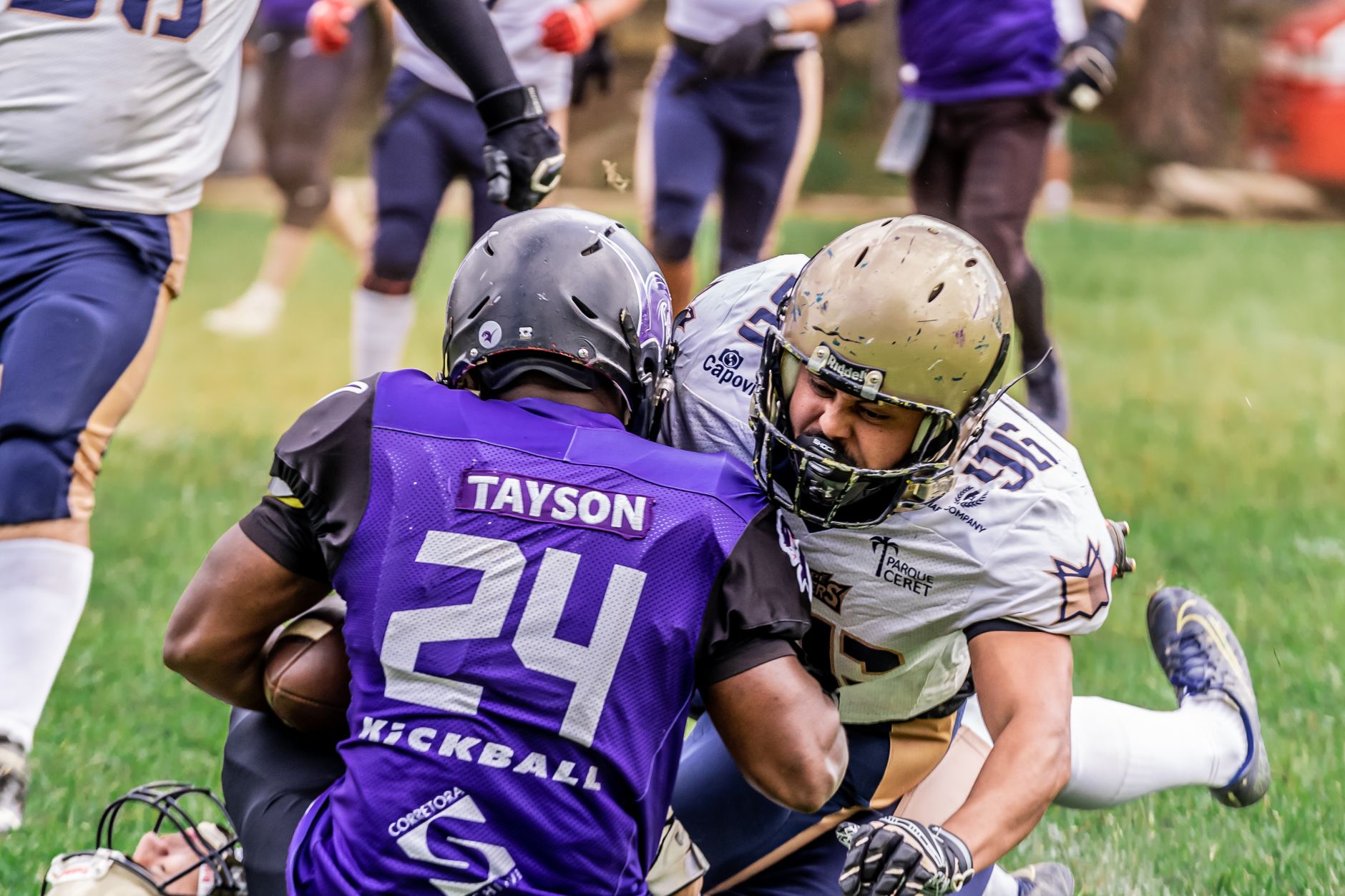 american footballers in game