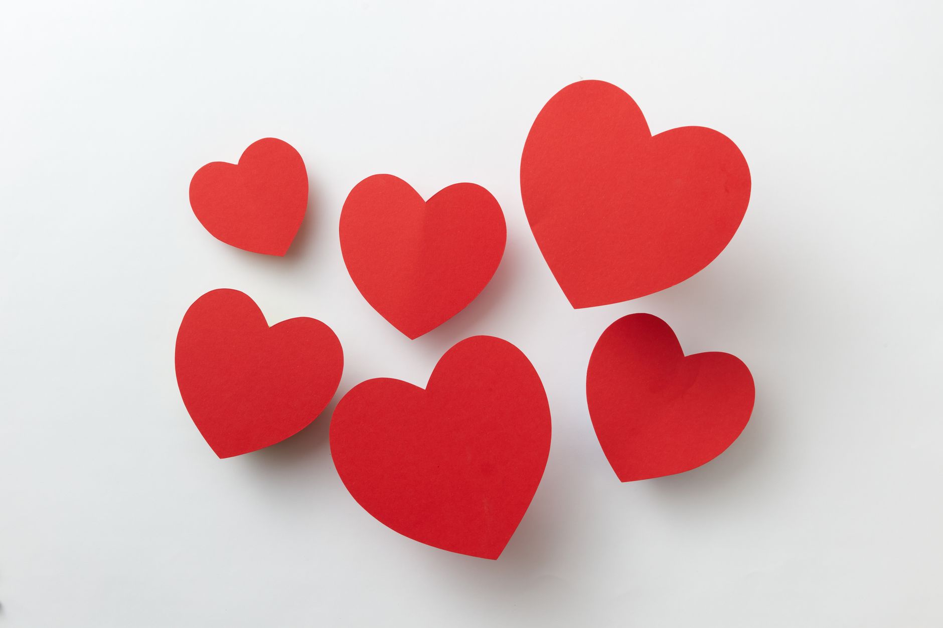 red heart shaped paper cut out